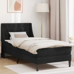 vidaXL Bedframe met matras Zwart 80 x 200 cm Fluweel