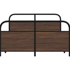 vidaXL Bedframe zonder matras metaal bruin eikenkleurig 137x190 cm