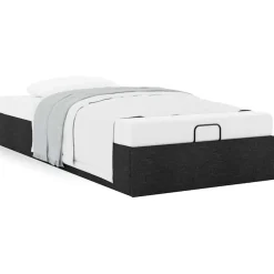vidaXL Bedframe zonder matras 80x200 cm stof zwart