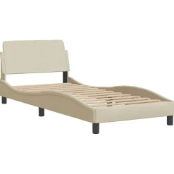 vidaXL Bedframe zonder matras "Hanko" 80x200 cm stof crèmekleurig