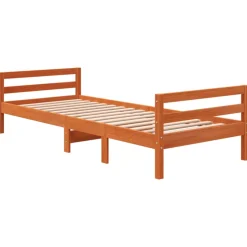 vidaXL Bedframe zonder matras massief grenenhout wasbruin 90x200 cm