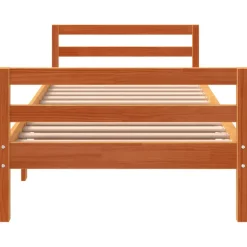 vidaXL Bedframe zonder matras massief grenenhout wasbruin 90x200 cm
