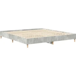 vidaXL Bedframe zonder matras 200x200 cm spaanplaat betongrijs