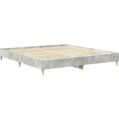 vidaXL Bedframe zonder matras 200x200 cm spaanplaat betongrijs