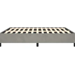 vidaXL Bedframe zonder matras lichtgrijs 152x203 cm Queen fluweel