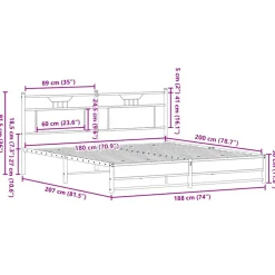 vidaXL Bedframe zonder matras massief grenenhout 200x200 cm