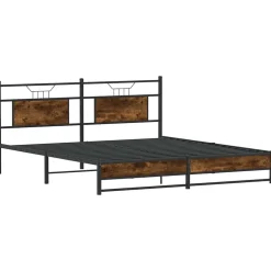vidaXL Bedframe zonder matras metaal gerookt eikenkleurig 180x200 cm