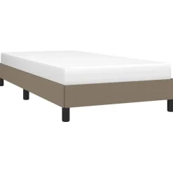 vidaXL Bedframe zonder matras 80x200 cm stof taupe