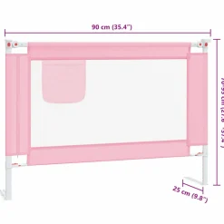vidaXL Bedhekje peuter 90x25 cm stof roze