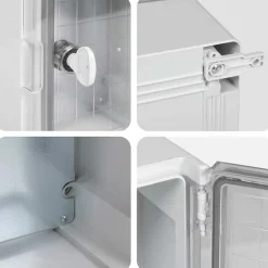 vidaXL Bedieningskast Grijs 25 x 13 x 24 cm ABS Kunststof