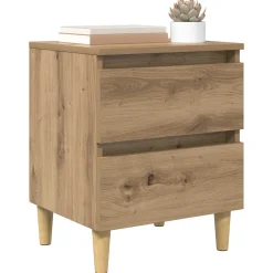 vidaXL Bedkast Artisan Eiken 40 x 35 x 50 cm Bewerkt hout