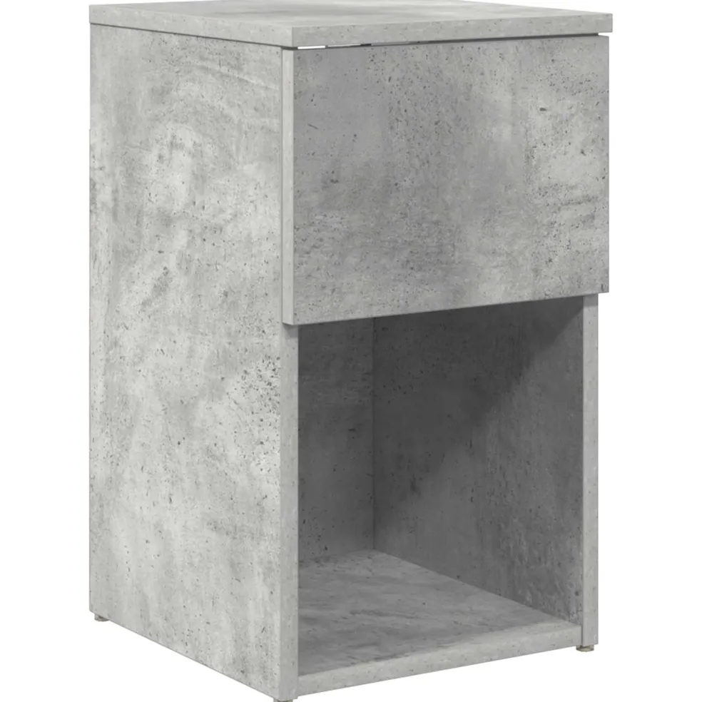 vidaXL Bed kast Betongrijs 29 x 31,5 x 49 cm Bewerkt hout