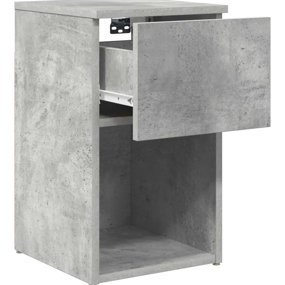 vidaXL Bed kast Betongrijs 29 x 31,5 x 49 cm Bewerkt hout