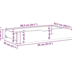 vidaXL Bedlades 2 st 95x55x17 cm massief grenenhout