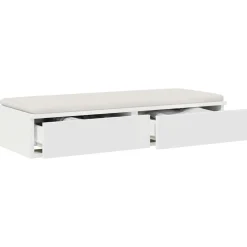 vidaXL Bedlades Wit 100 x 36,5 x 16,5 cm Bewerkt hout