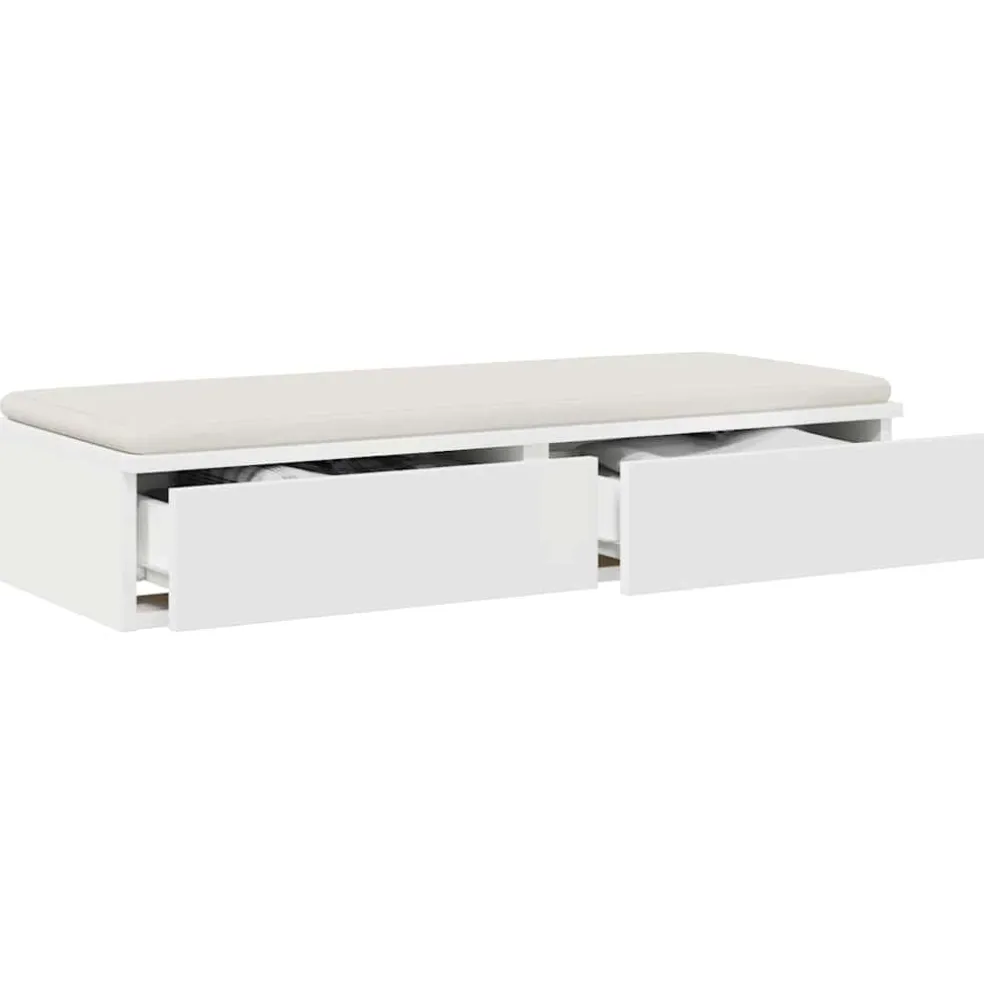 vidaXL Bedlades Wit 100 x 36,5 x 16,5 cm Bewerkt hout