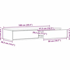 vidaXL Bedlades Wit 100 x 36,5 x 16,5 cm Bewerkt hout
