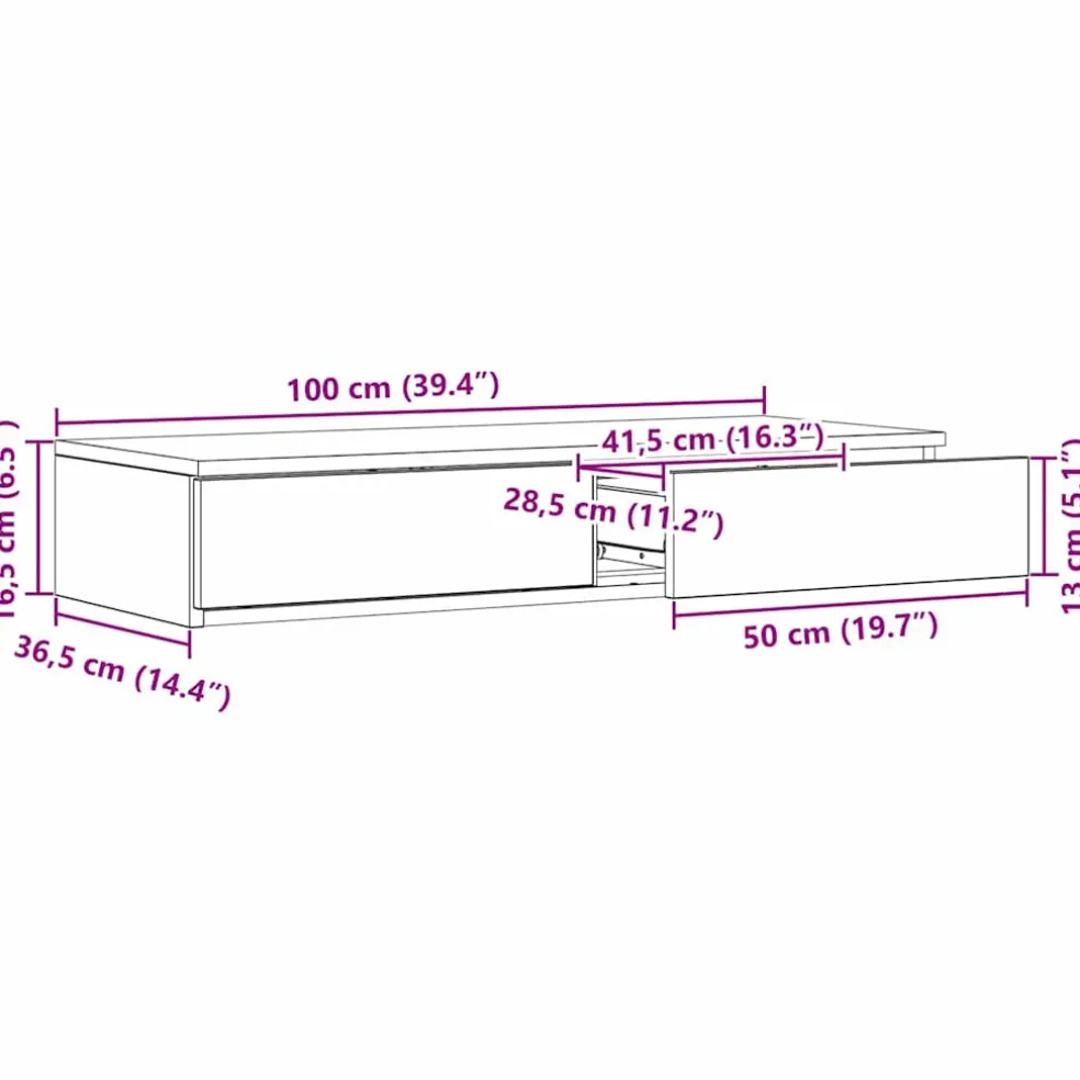 vidaXL Bedlades Wit 100 x 36,5 x 16,5 cm Bewerkt hout