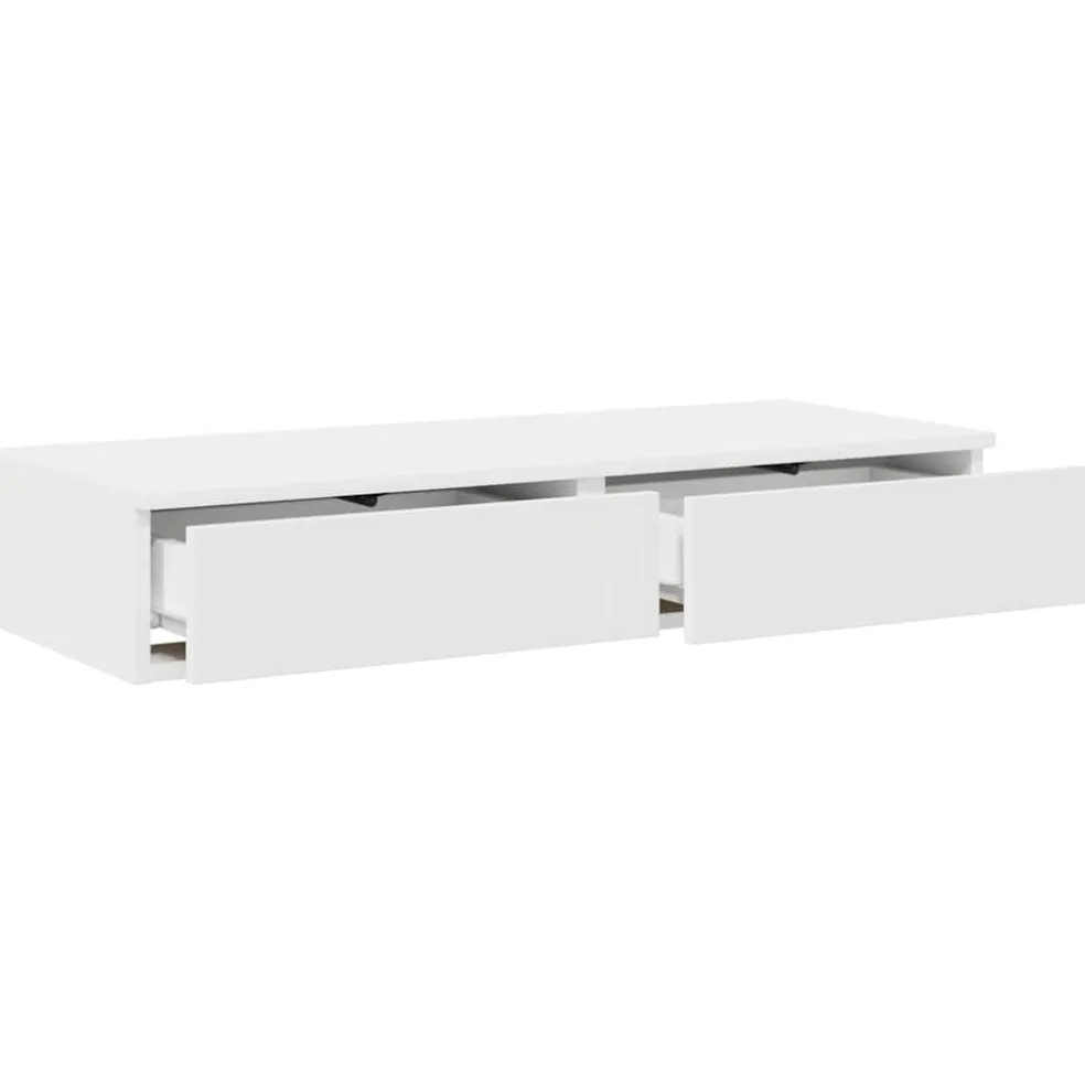 vidaXL Bedlades Wit 100 x 36,5 x 16,5 cm Bewerkt hout