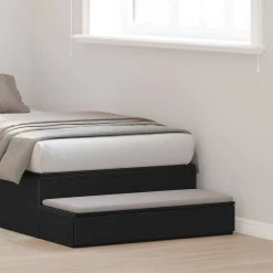 vidaXL Bedlades Zwart Eiken 100 x 36,5 x 16,5 cm Bewerkt hout