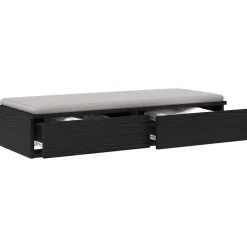 vidaXL Bedlades Zwart Eiken 100 x 36,5 x 16,5 cm Bewerkt hout