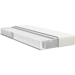 vidaXL Bedmatras met matras Crème 80 x 200 cm Stof
