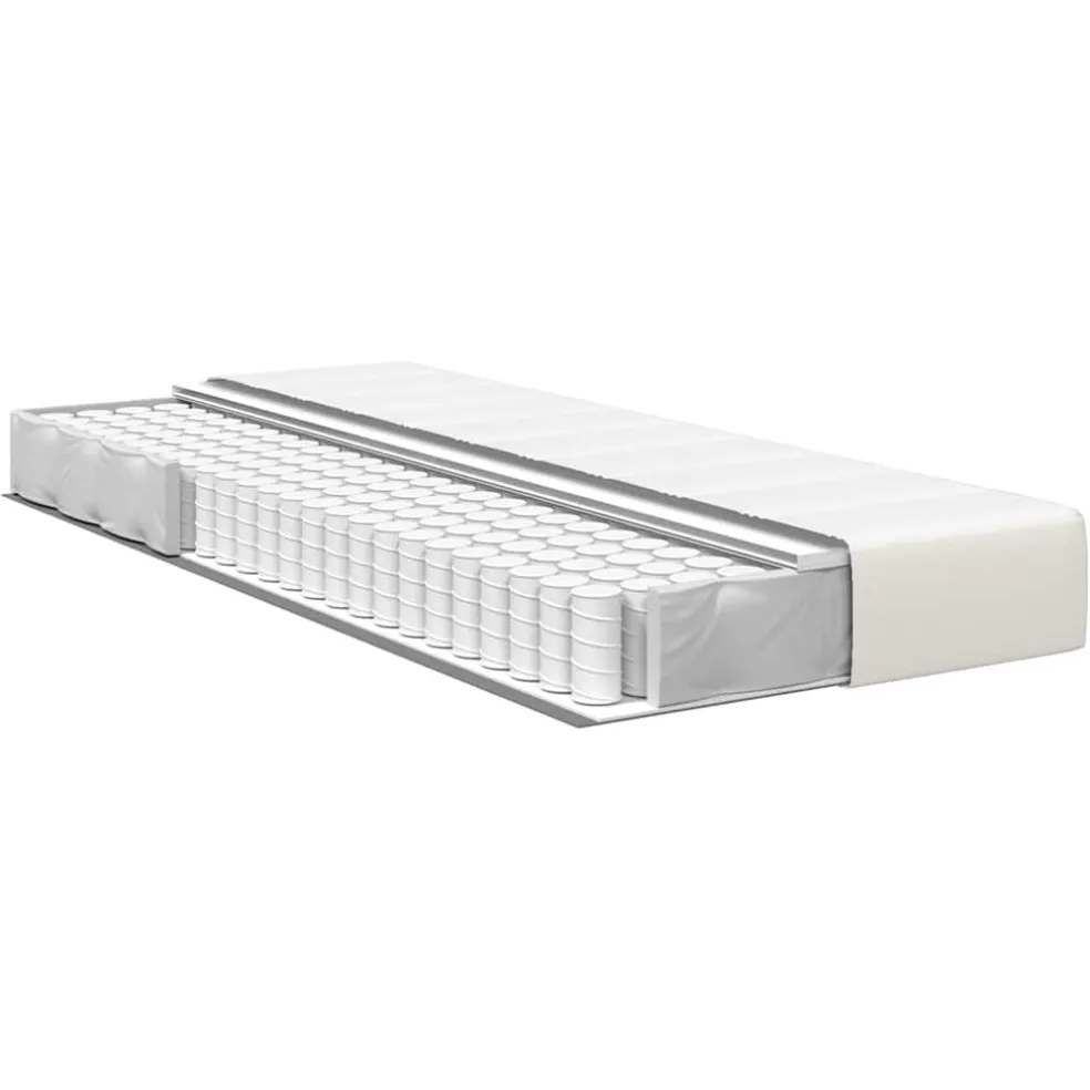 vidaXL Bedmatras met matras Crème 80 x 200 cm Stof