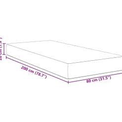 vidaXL Bedmatras met matras Crème 80 x 200 cm Stof