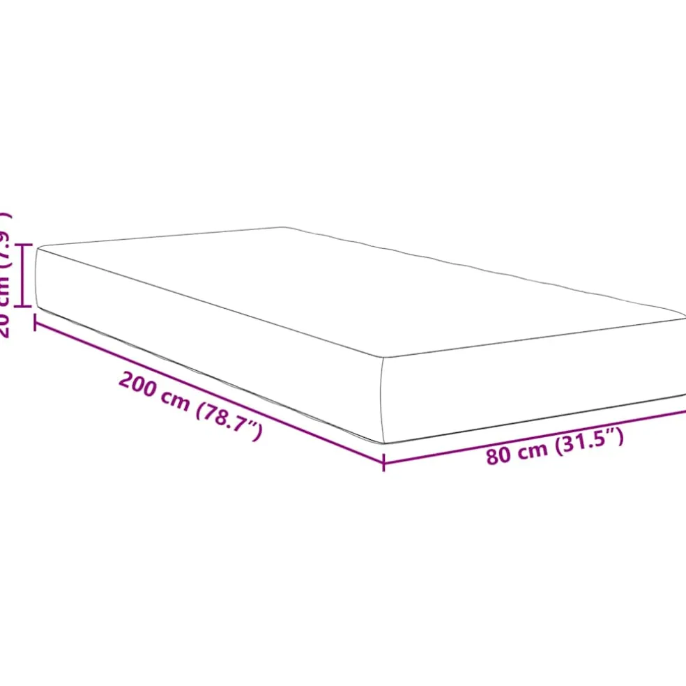 vidaXL Bedmatras met matras Crème 80 x 200 cm Stof