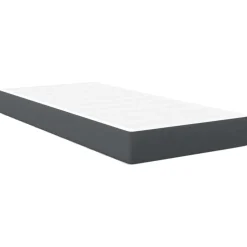 vidaXL Bedmatras met matras Grijs 80 x 200 cm Stof