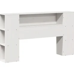 vidaXL Bed met boekenkast zonder matras grenenhout wit 135x190 cm