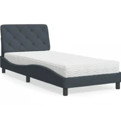 vidaXL Bed met matras fluweel donkergrijs 80x200 cm