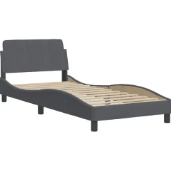 vidaXL Bed met matras fluweel donkergrijs 80x200 cm