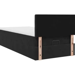 vidaXL Bed poef met matras en LED's 80x200 cm fluweel zwart