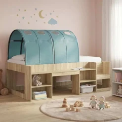 vidaXL Bedtunnel 2 st Lichtblauw Polyester