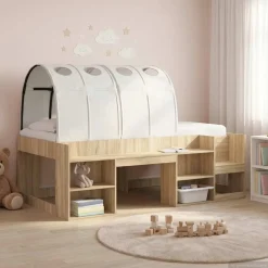 vidaXL Bedtunnel 2 st Wit Polyester