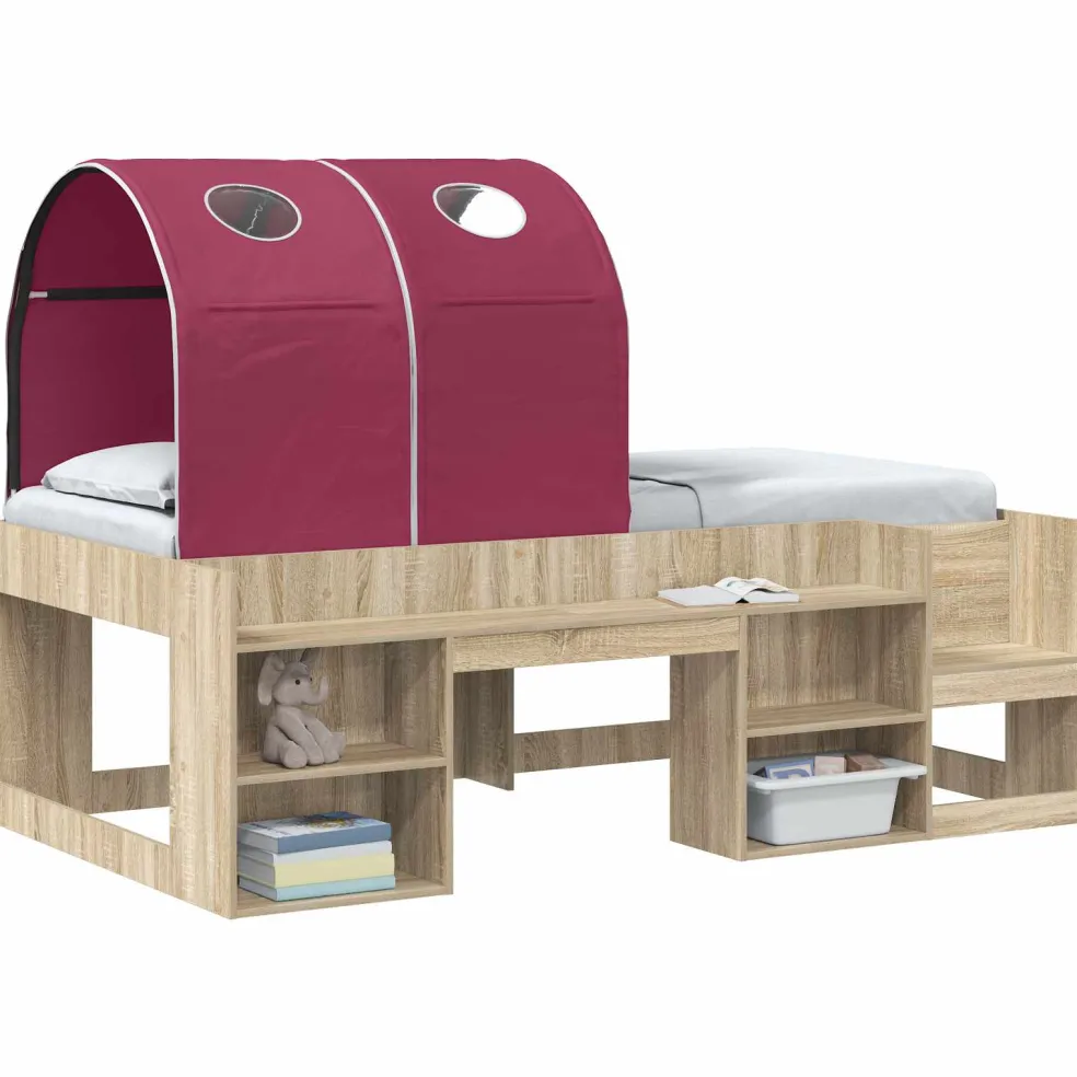 vidaXL Bedtunnel voor kinderbedden 2 st Rood Polyester