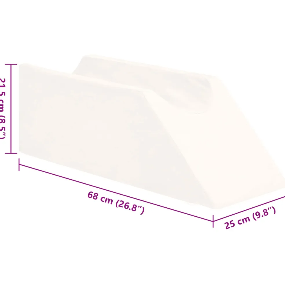 vidaXL Been Kussen 68 x 25 x 21,5 cm Stevig PU Schuim Wit