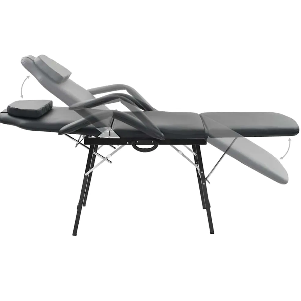 vidaXL Behandelingsstoel voor gezicht 185x78x76 cm kunstleer zwart