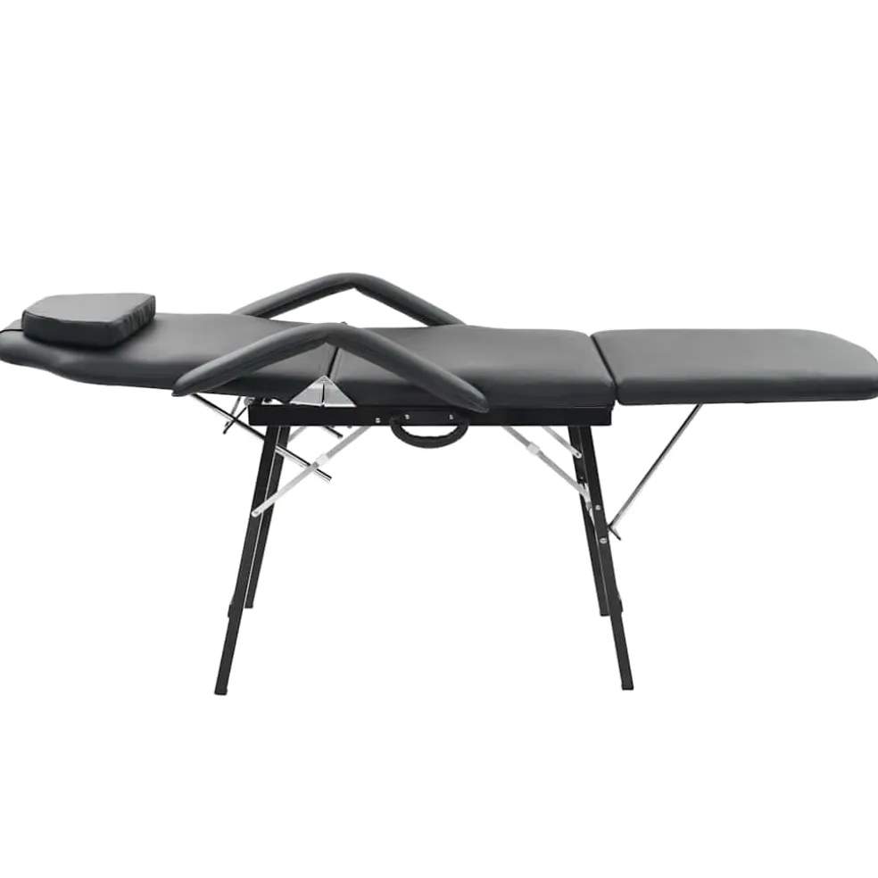 vidaXL Behandelingsstoel voor gezicht 185x78x76 cm kunstleer zwart