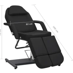 vidaXL Behandelstoel 180x62x78 cm kunstleer zwart