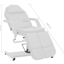 vidaXL Behandelstoel 180x62x78 cm kunstleer wit