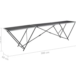 vidaXL Behangtafel inklapbaar 300x60x78 cm MDF en aluminium