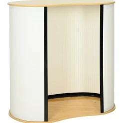 vidaXL Beursbalie Lichtbruin en wit 80 x 40 x 93 cm Bewerkt hout en PP