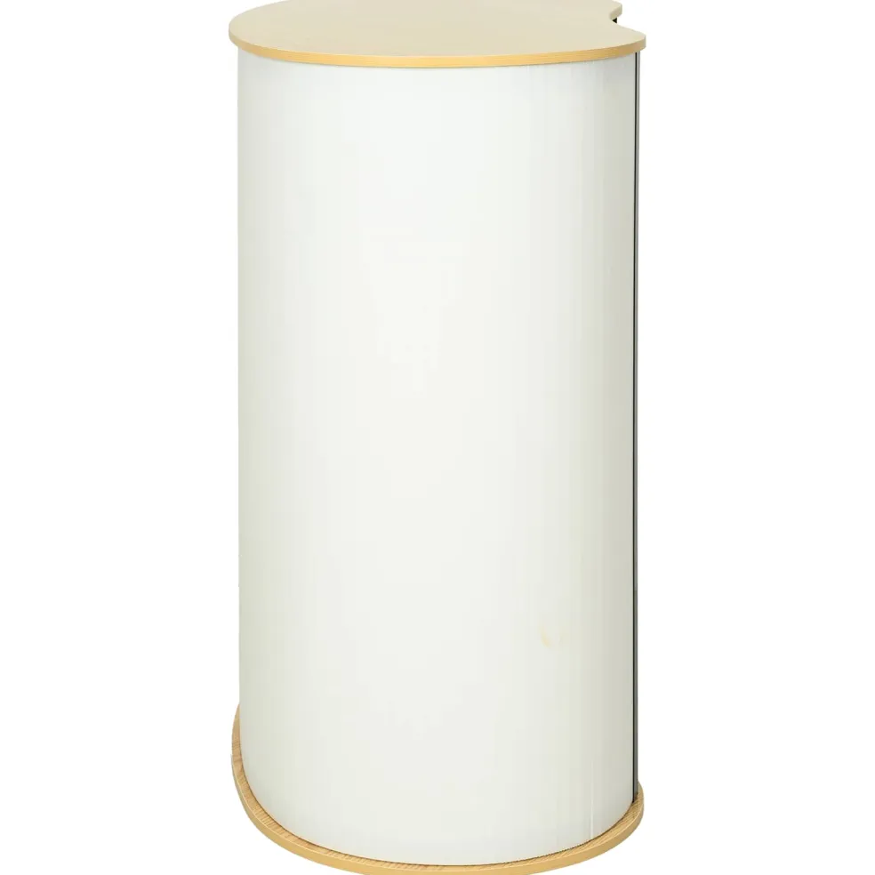 vidaXL Beursbalie Lichtbruin en wit 80 x 40 x 93 cm Bewerkt hout en PP
