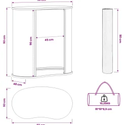 vidaXL Beursbalie Lichtbruin en wit 80 x 40 x 93 cm Bewerkt hout en PP