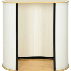 vidaXL Beursbalie Lichtbruin en wit 80 x 40 x 93 cm Bewerkt hout en PP
