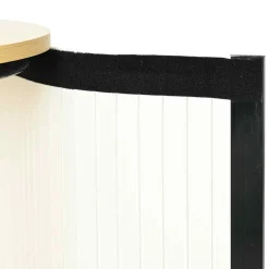 vidaXL Beursbalie Lichtbruin en wit 80 x 40 x 93 cm Bewerkt hout en PP