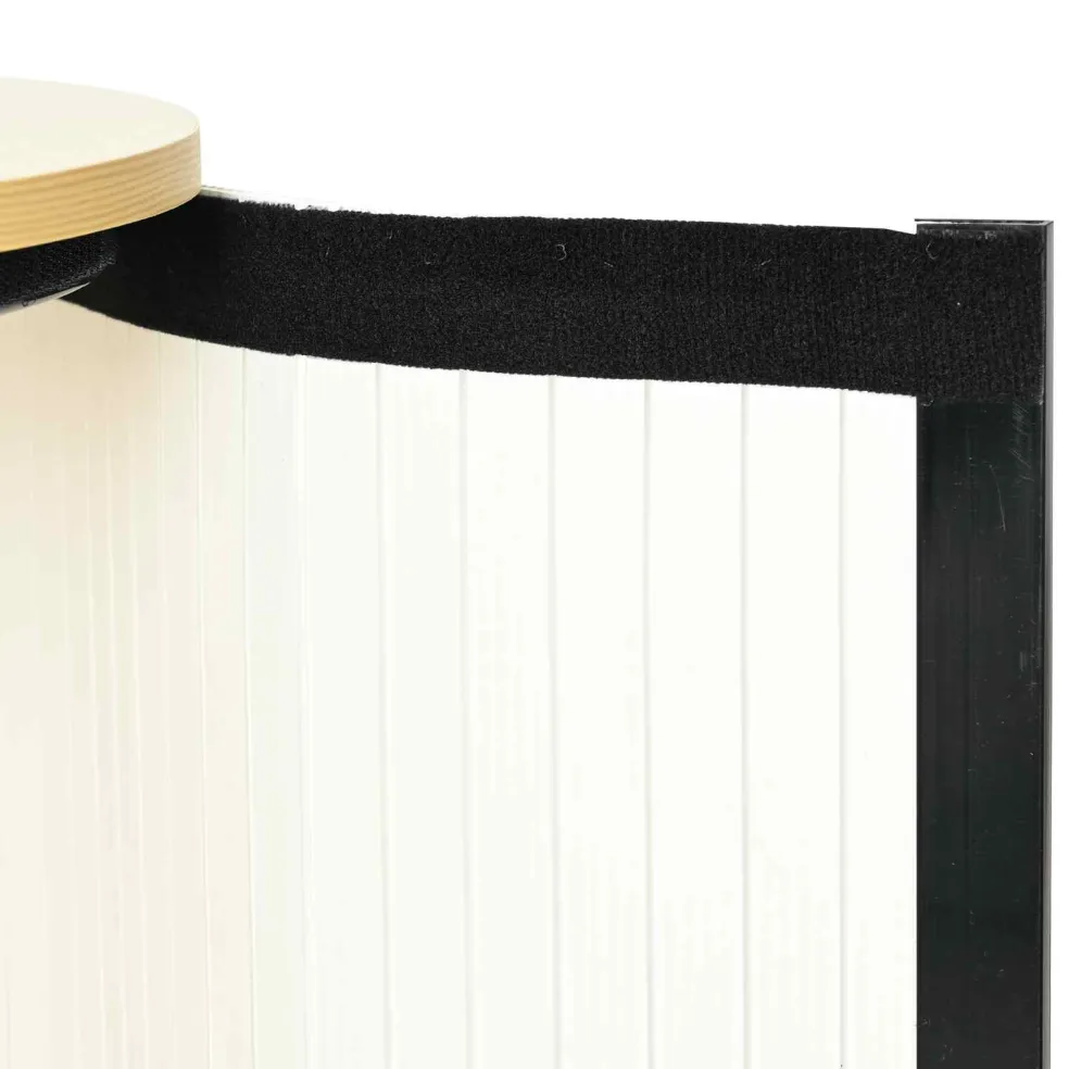 vidaXL Beursbalie Lichtbruin en wit 80 x 40 x 93 cm Bewerkt hout en PP