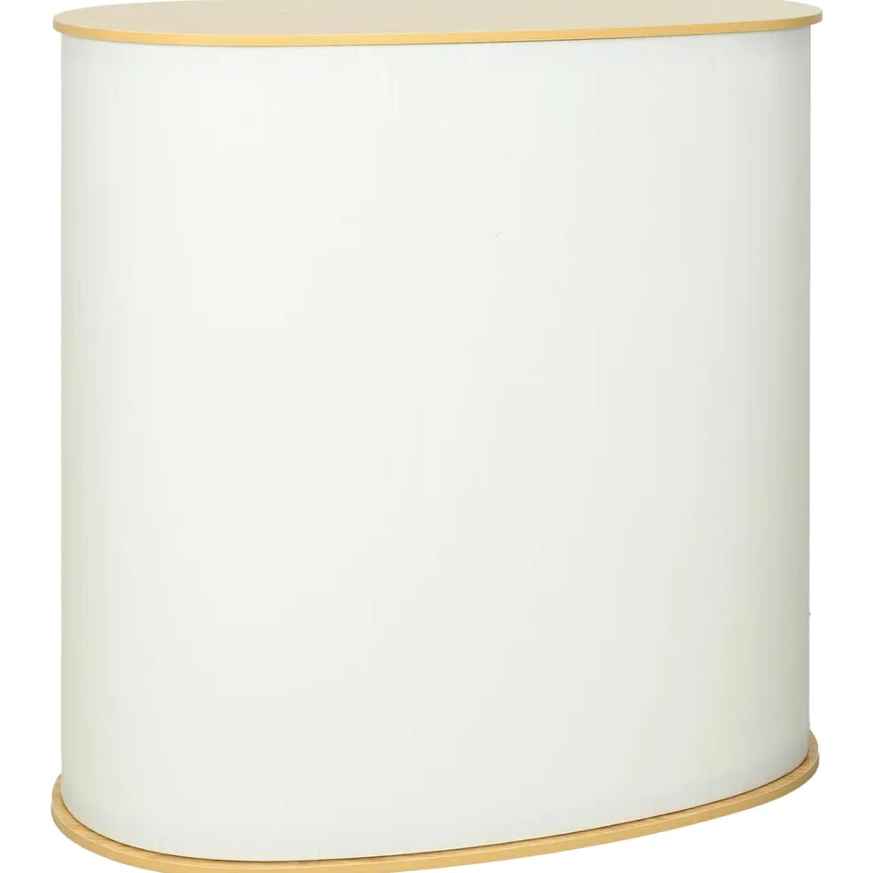 vidaXL Beursbalie Lichtbruin en wit 80 x 40 x 93 cm Bewerkt hout en PP